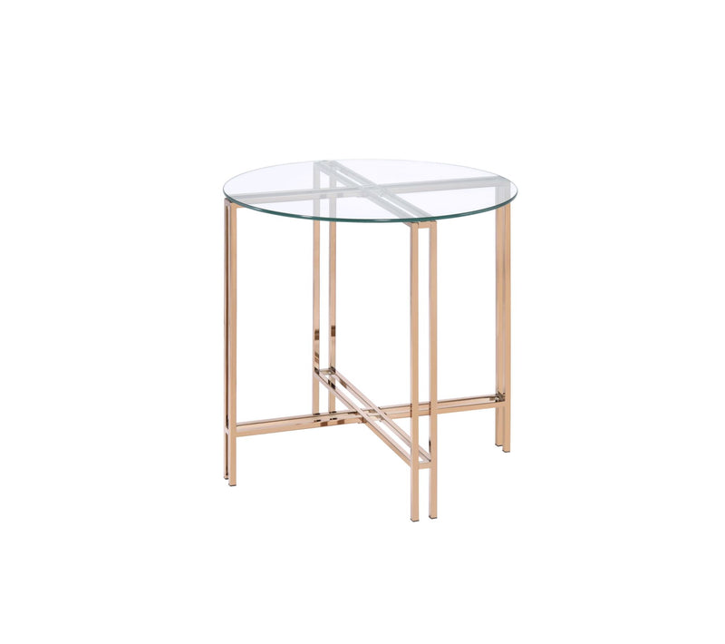 Veises End Table, Champagne