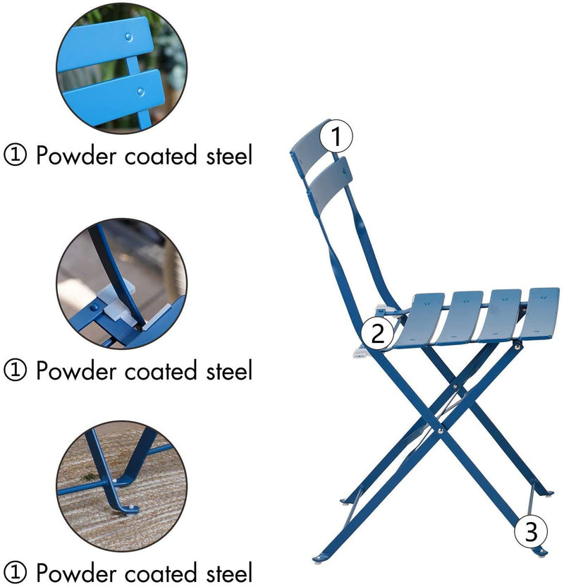 Round 2 Person - 23.6\\\" Long Bistro Set (7 Colors Available)