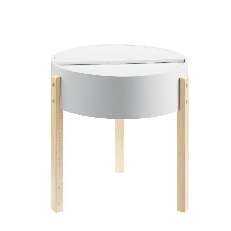 Bodfish End Table, White & Natural YJ