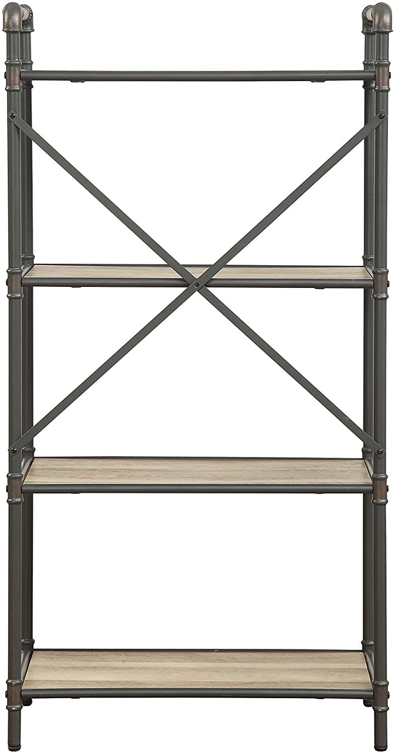 Itzel Bookshelf in Antique Oak & Sandy Gray YF