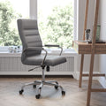 High Back Executive Swivel Office Chair with Metal Frame and Arms