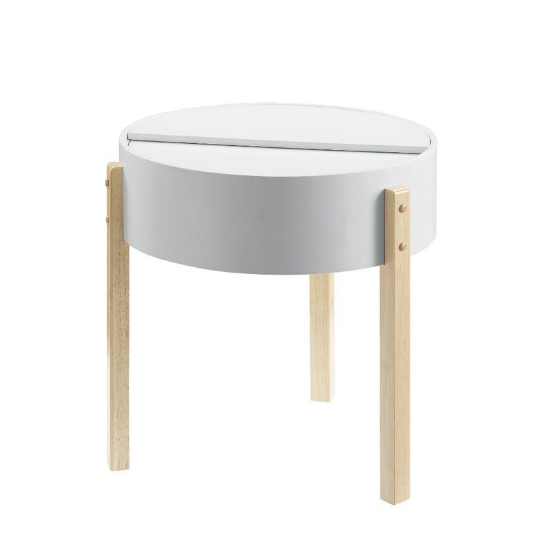 Bodfish End Table, White & Natural YJ