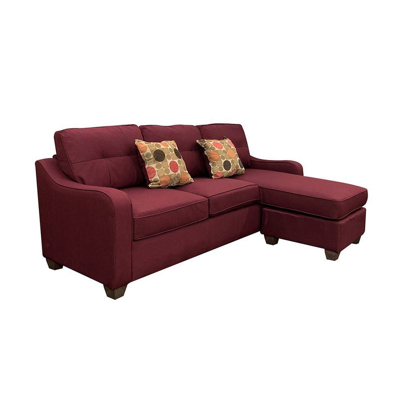 Sectional Sofa & 2 Pillows in Red Linen  YJ