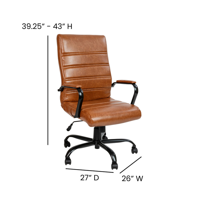 High Back Executive Swivel Office Chair with Metal Frame and Arms