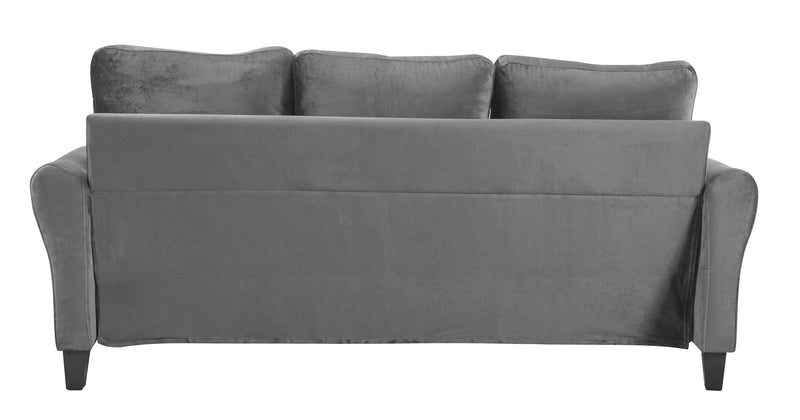Modern Velvet Couch with 2 Pillow, 78 Inch Width Living Room Furniture, 3 Seater Sofa with Plastic Legs