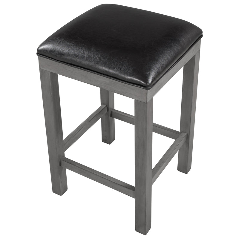 4-Piece Counter Height Table Set with Socket and Leather Padded Stools