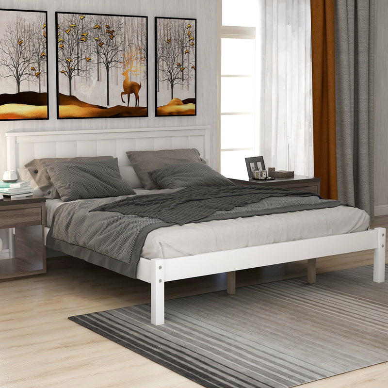 Platform Bed Frame with Headboard , Wood Slat Support , No Box Spring Needed