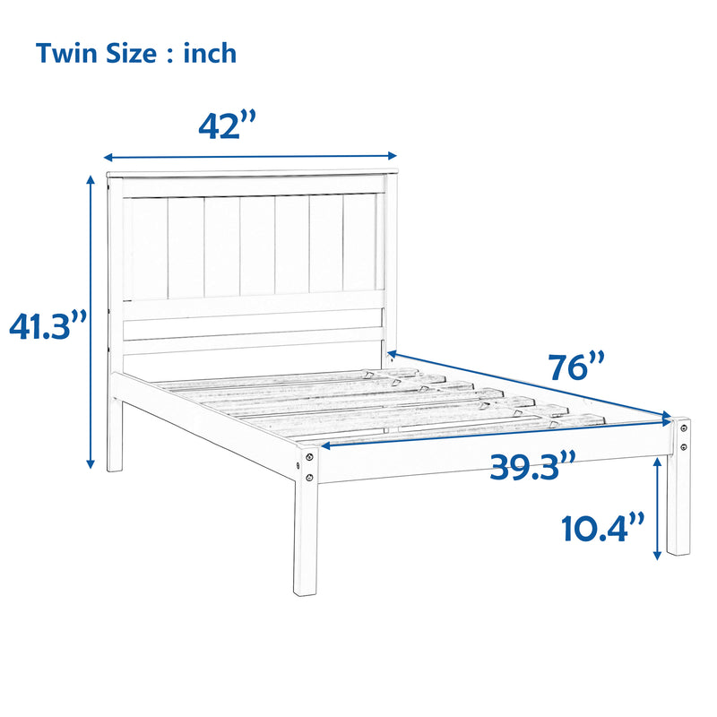 Platform Bed Frame with Headboard , Wood Slat Support , No Box Spring Needed